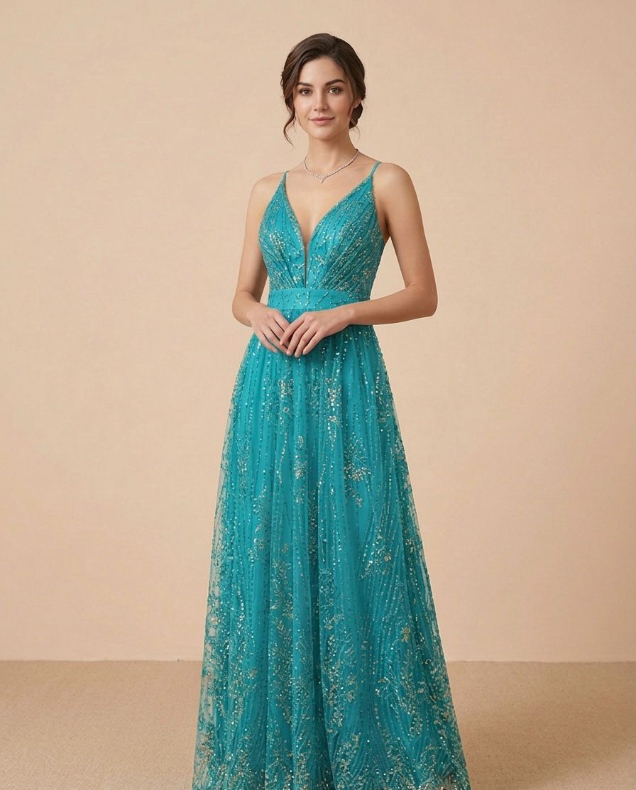 VESTIDO ESTILO SIRENA CON PEDRERÍA