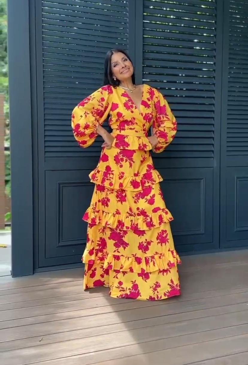 VESTIDO ESTAMPADO FLORAL AMARILLO