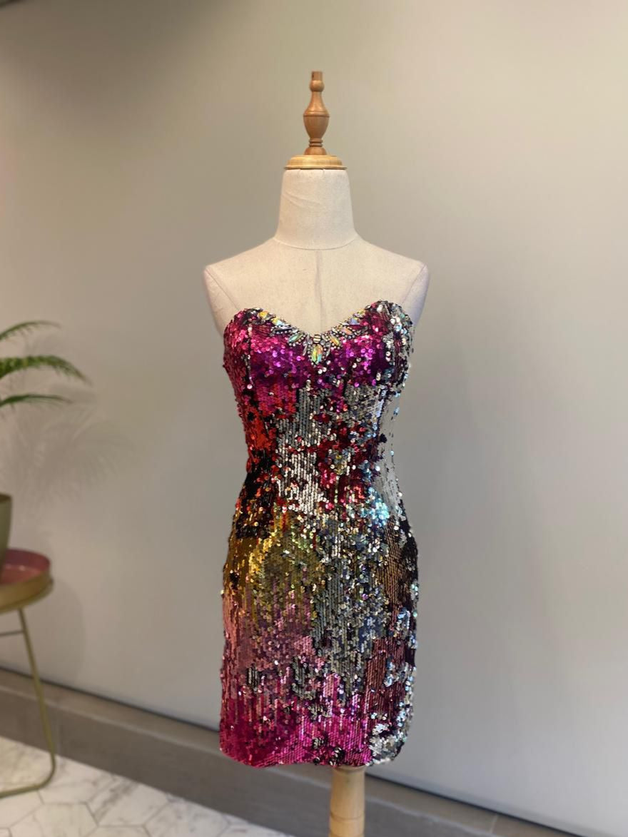 VESTIDO CORTO BRILLO