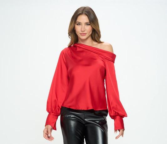 BLUSA SATIN ROJA