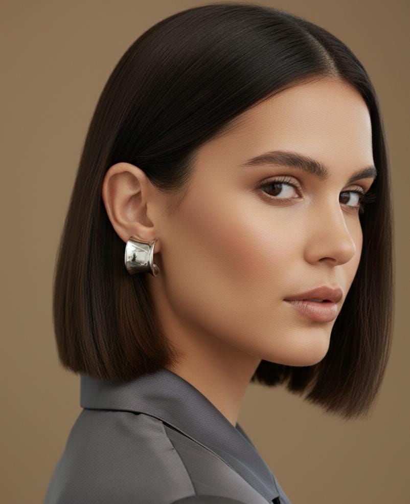 ARGOLLAS VOLUMINOSAS PLATEADO
