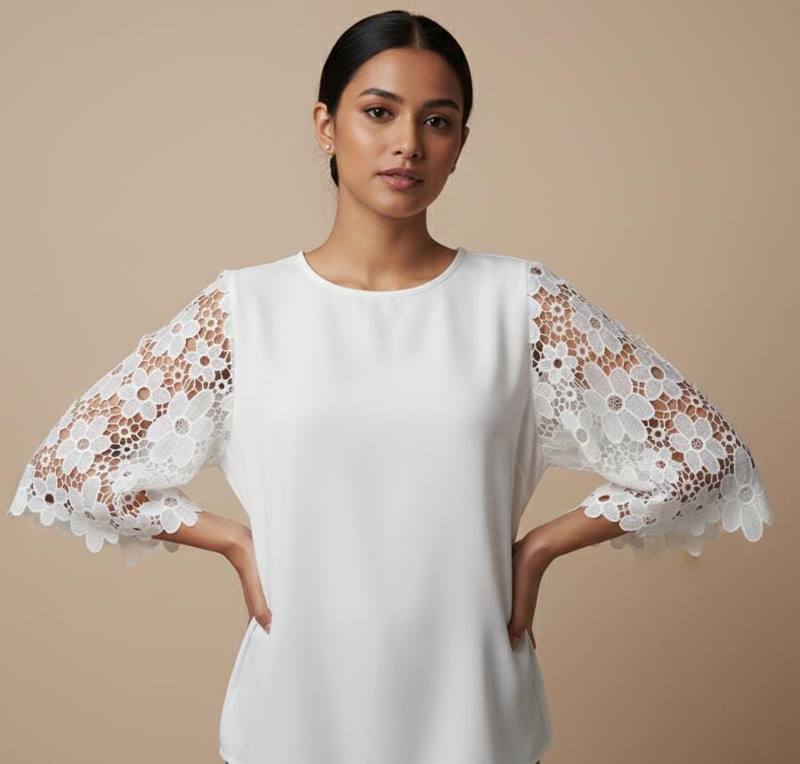 BLUSA BLANCA MANGAS BORDADAS