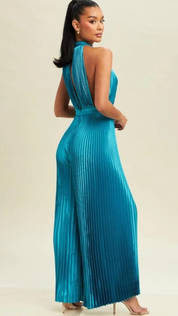 JUMPSUIT TURQUEZA PLIZADO