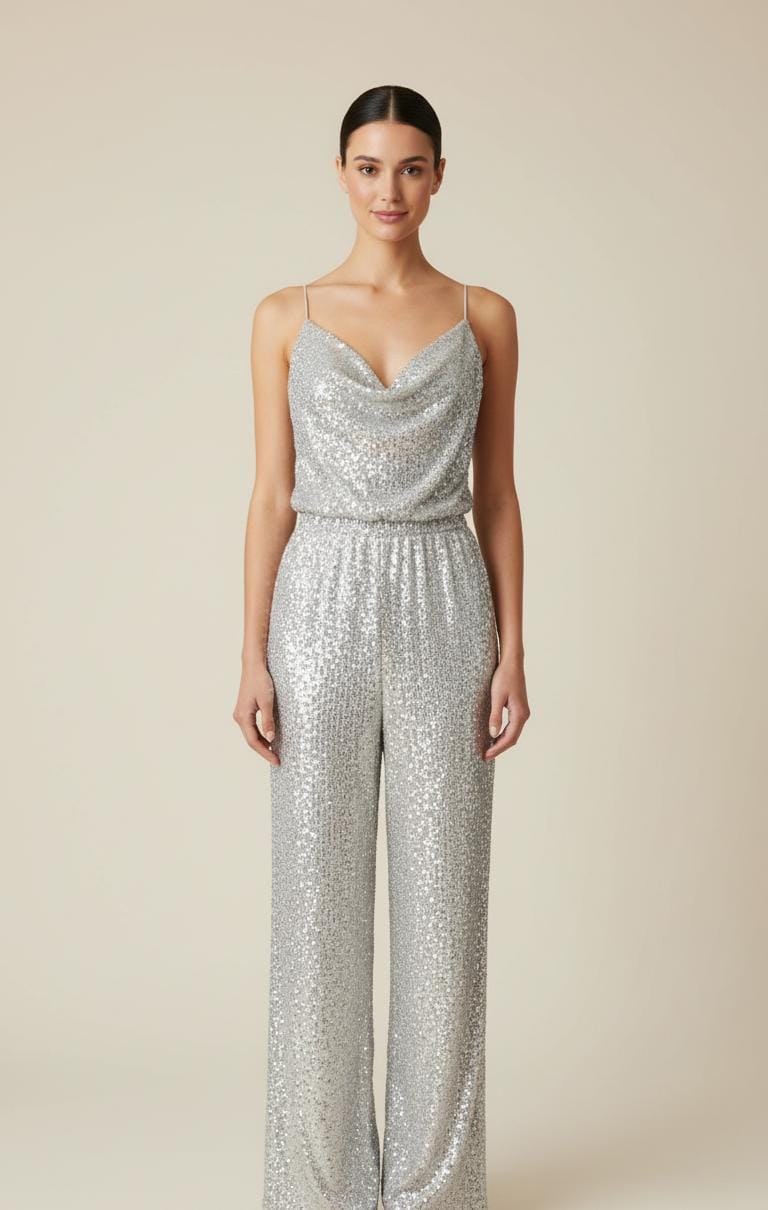 JUMPSUIT BRILLANTE PLATEADO
