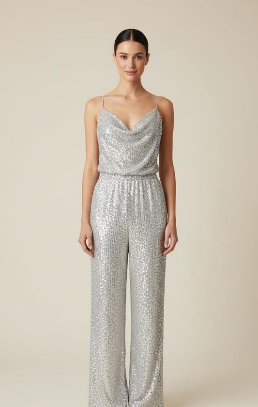 JUMPSUIT BRILLANTE PLATEADO