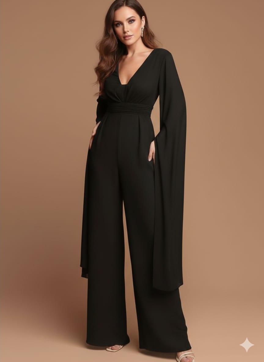 JUMPSUIT NEGRO MANGAS LARGAS