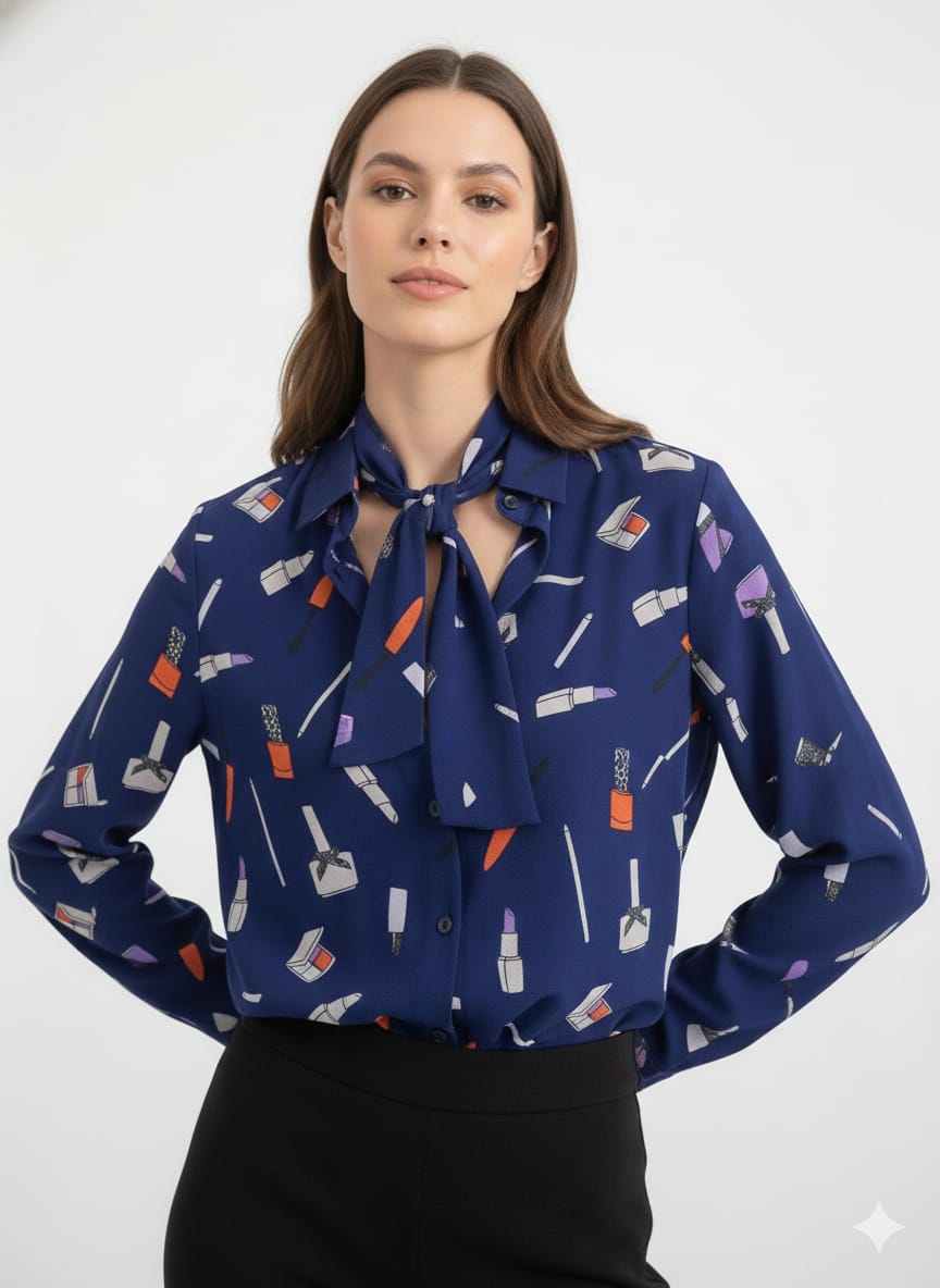 BLUSA AZUL MAKE UP
