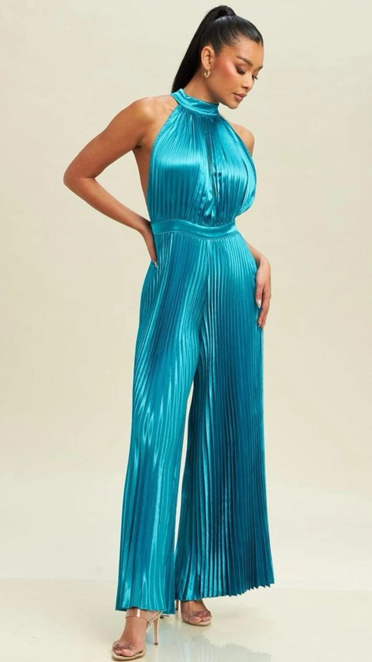 JUMPSUIT TURQUEZA PLIZADO