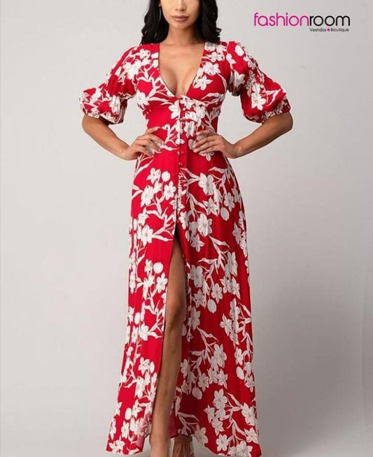 VESTIDO ESTAMPADO ROJO