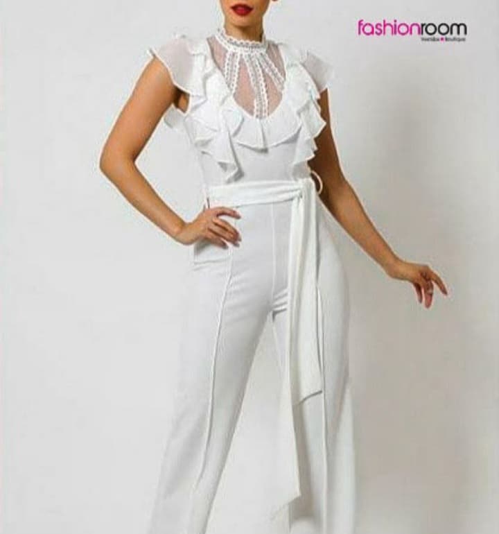 JUMPSUIT ENCAJE Y TRANSPARENTE BLANCO