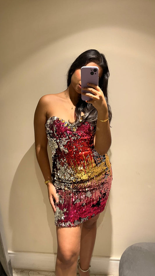 VESTIDO CORTO BRILLO