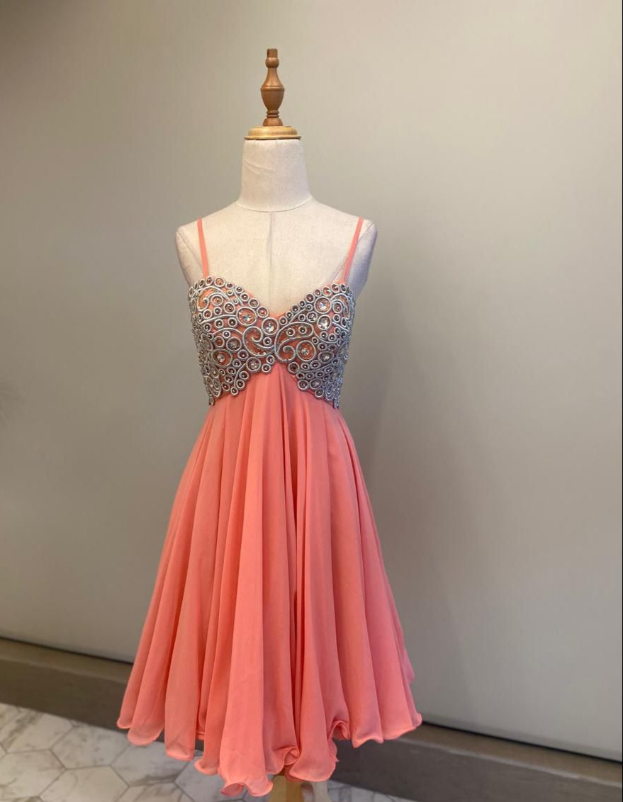 VESTIDO CORTO ROSA BRILLO
