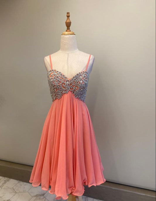 VESTIDO CORTO ROSA BRILLO