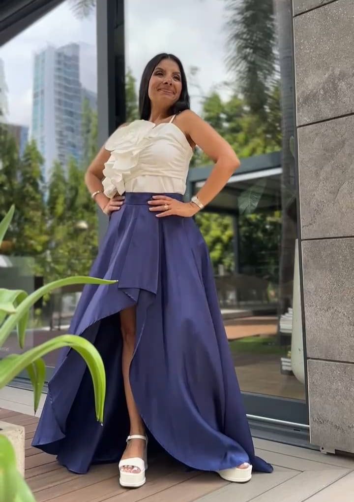 FALDA LARGA AZUL NAVY