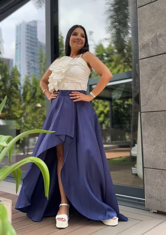 FALDA LARGA AZUL NAVY