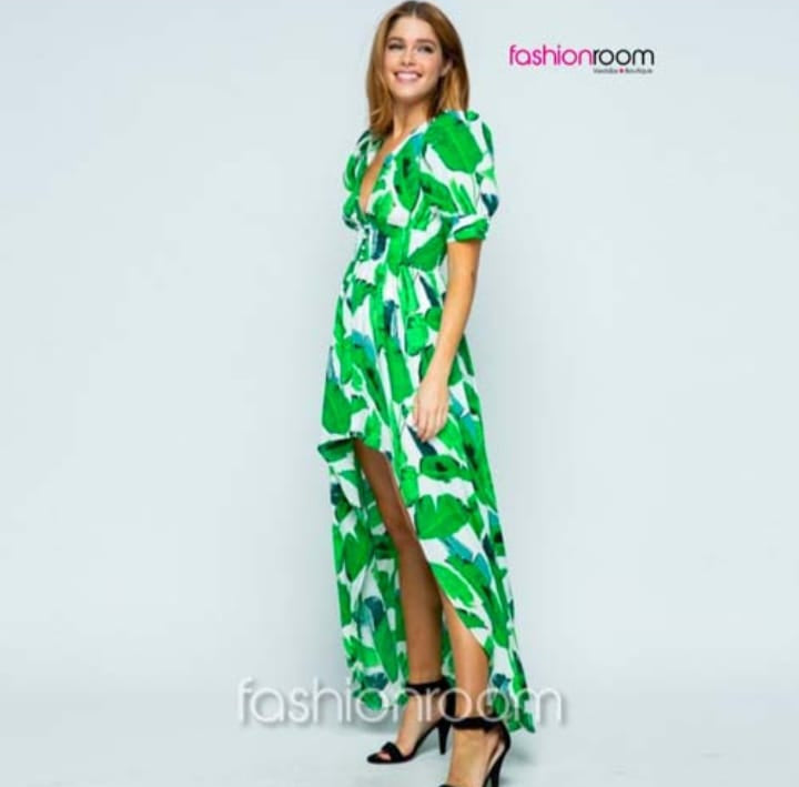 TOP HIGH-LOW DE HOJAS