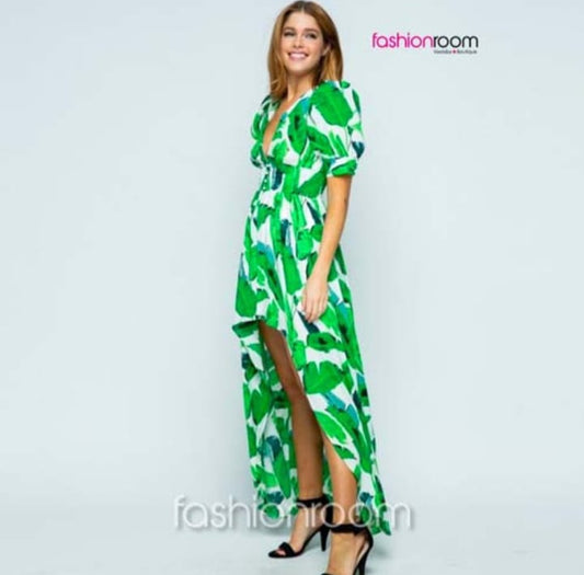 TOP HIGH-LOW DE HOJAS