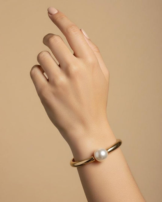 PULSERA DORADA PERLA BLANCA