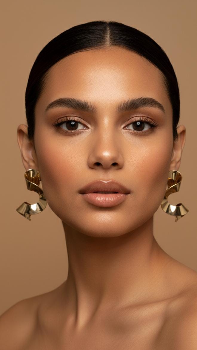 ARETES LAZOS ANCHOS DORADOS