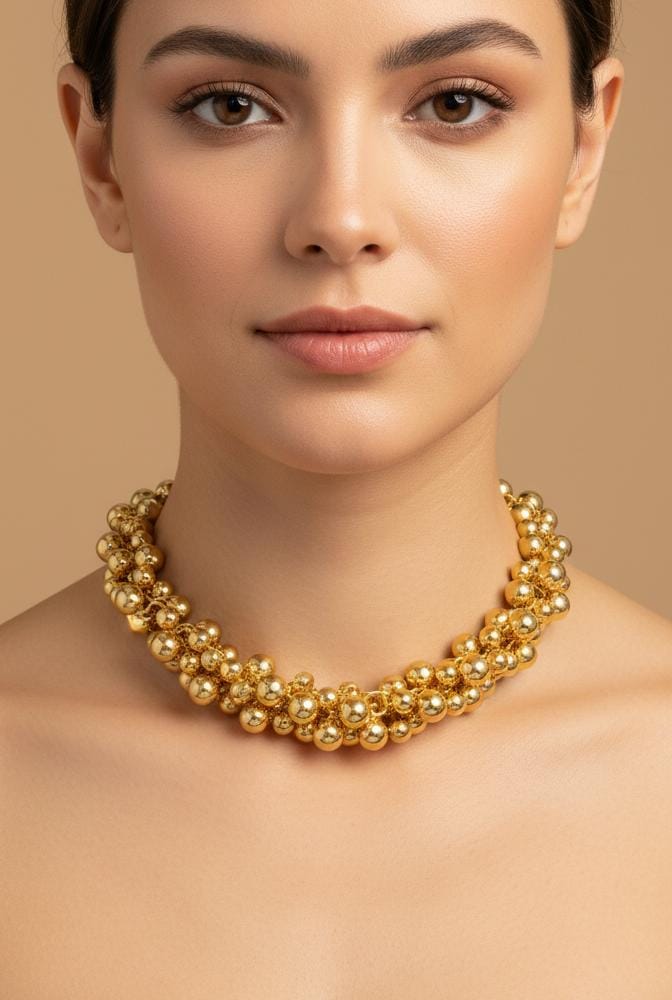 COLLAR DE BOLITAS DORADA