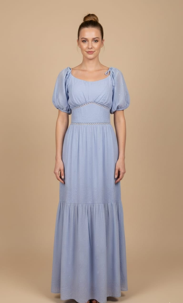 VESTIDO LARGO CELESTE